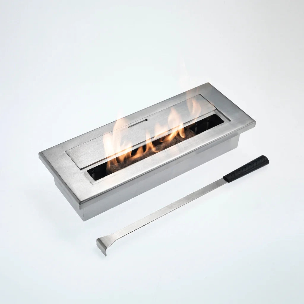 Core, Biocamino da tavolo Grigio groffato(15cm X 40cm H. 8cm) | Duzzle