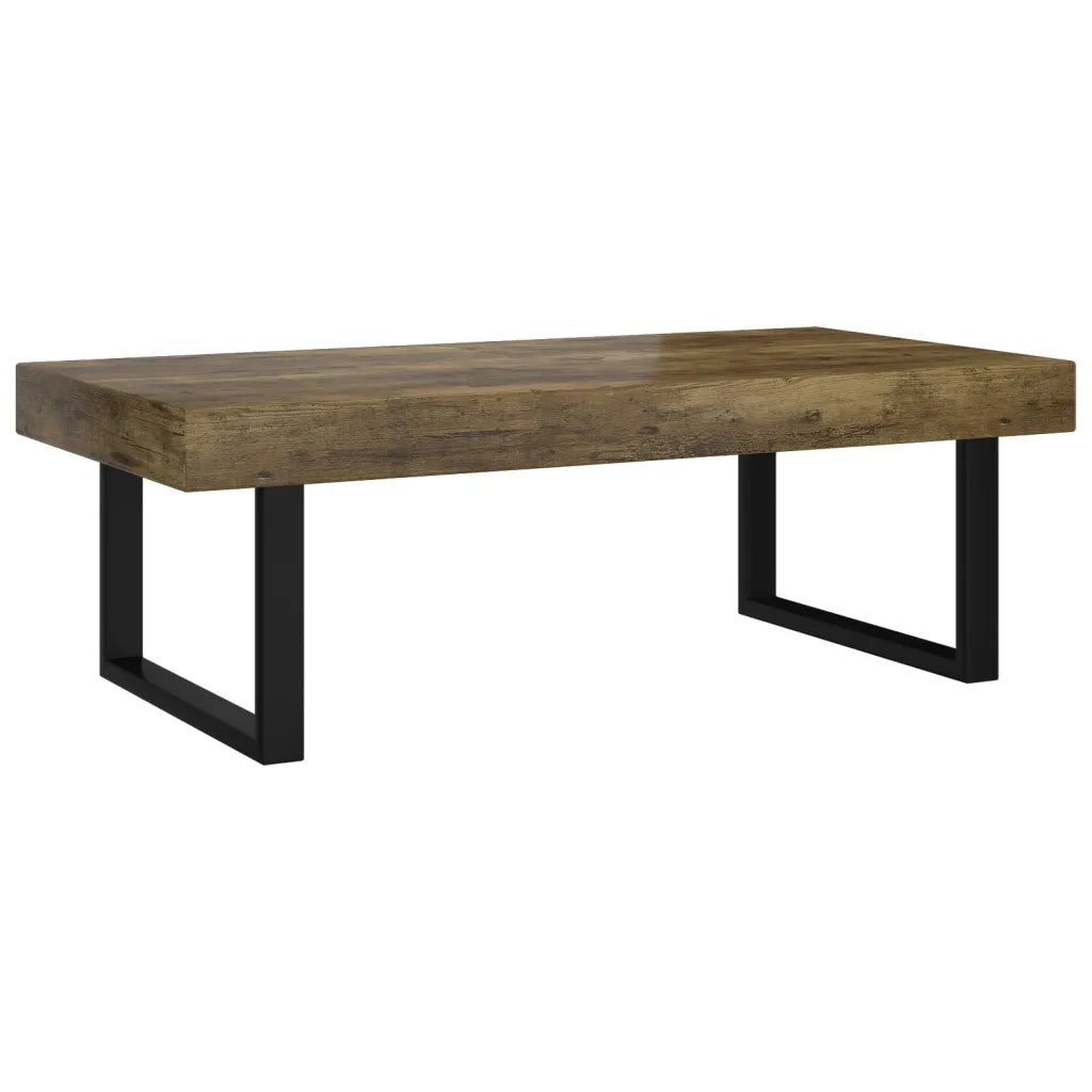 Tavolino Salotto Marrone Scuro e Nero 120x60x40 cm MDF e Ferro 286103