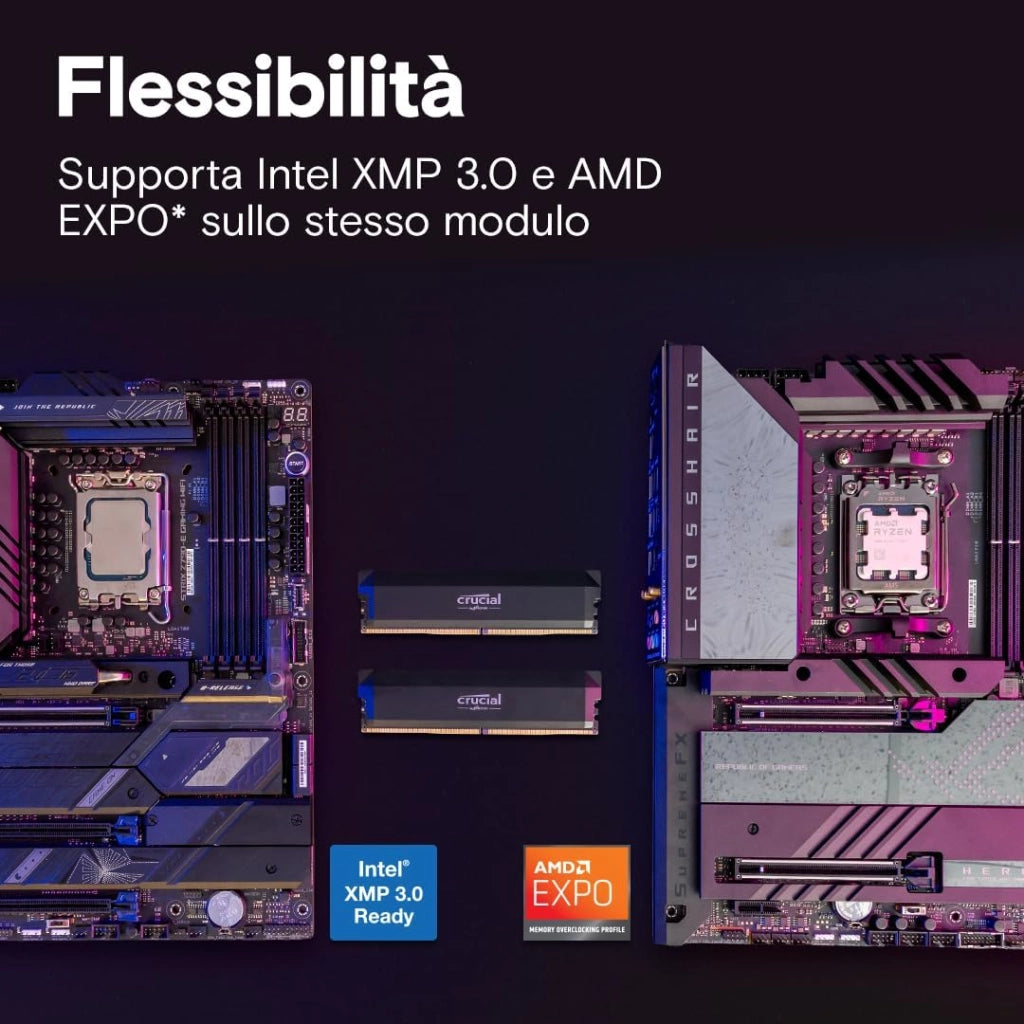 Pro RAM DDR5 32GB Kit (2x16GB) 6400MHz CL38, Overclocking Gaming, Intel XMP 3.0 / AMD EXPO, Memoria PC, Nero - CP2K16G64C38U5B