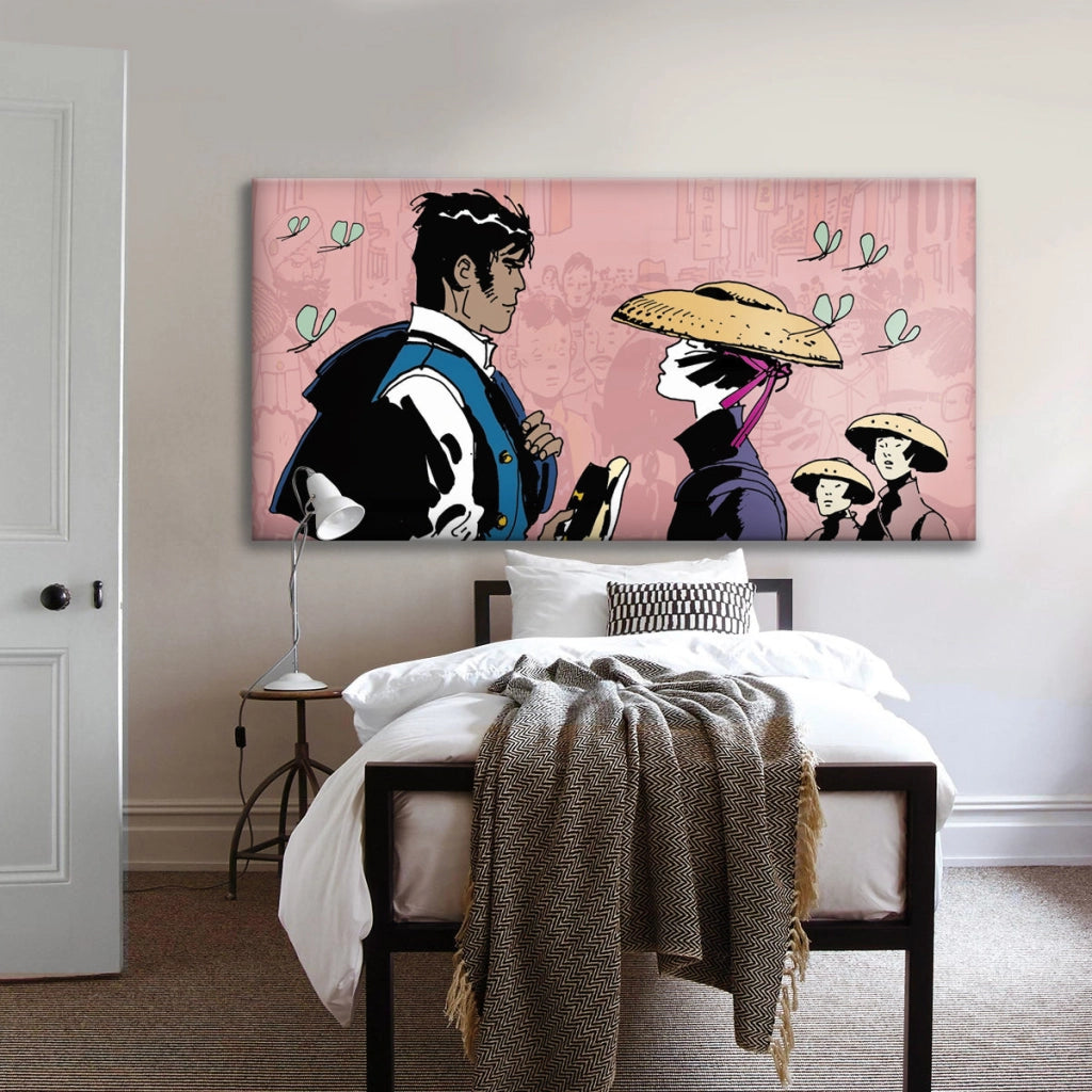 Quadro Canvas su telaio in legno Tela Corto Maltese Misura: 100x50 cm