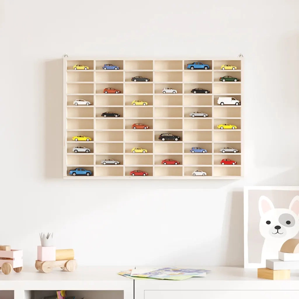 Vetrina da collezione in legno con 60 scomparti 60x4,5x40,5cm 4017378