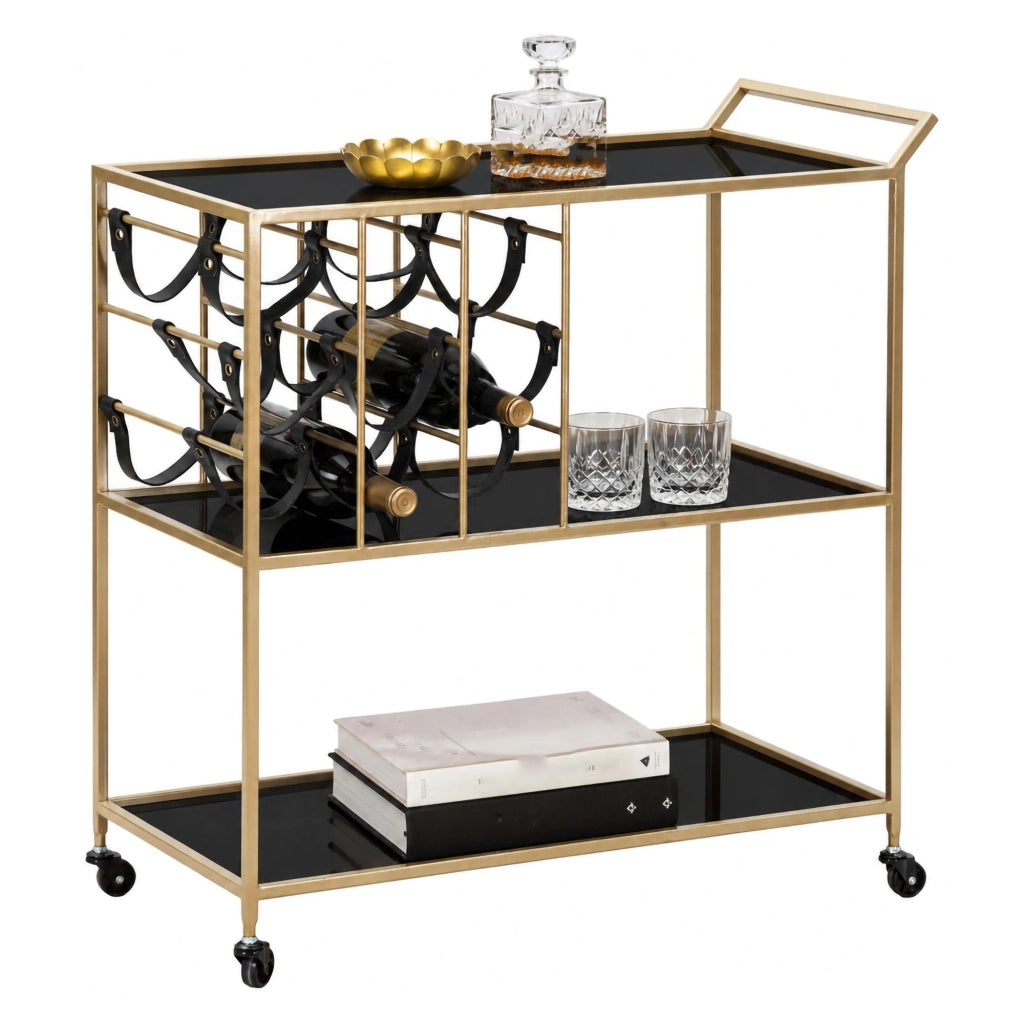 Druski, Carrello 3 Ripiani, 79x40x82h cm Nero