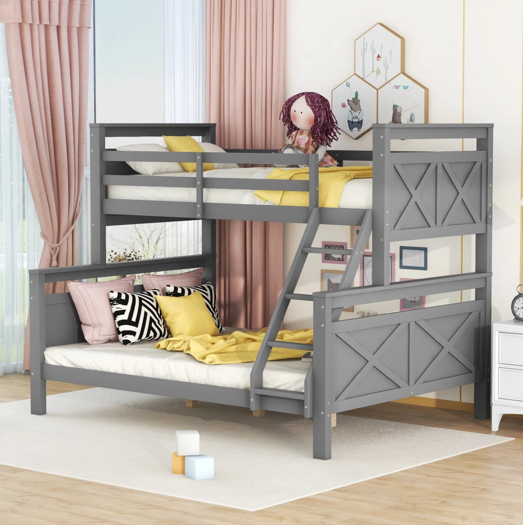 Letto a castello trasformabile 90/140x200 cm grigio