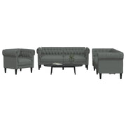 Set di Divani 3 pz Grigio Scuro in Tessuto 3209192