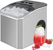 Mangiapalle - Macchina per cubetti di ghiaccio - 1.2L - Cubettatore di ghiaccio - Scopone di ghiaccio - 12kg/24 ore - Portatile - Funzione di autoigiene - Acciaio inox