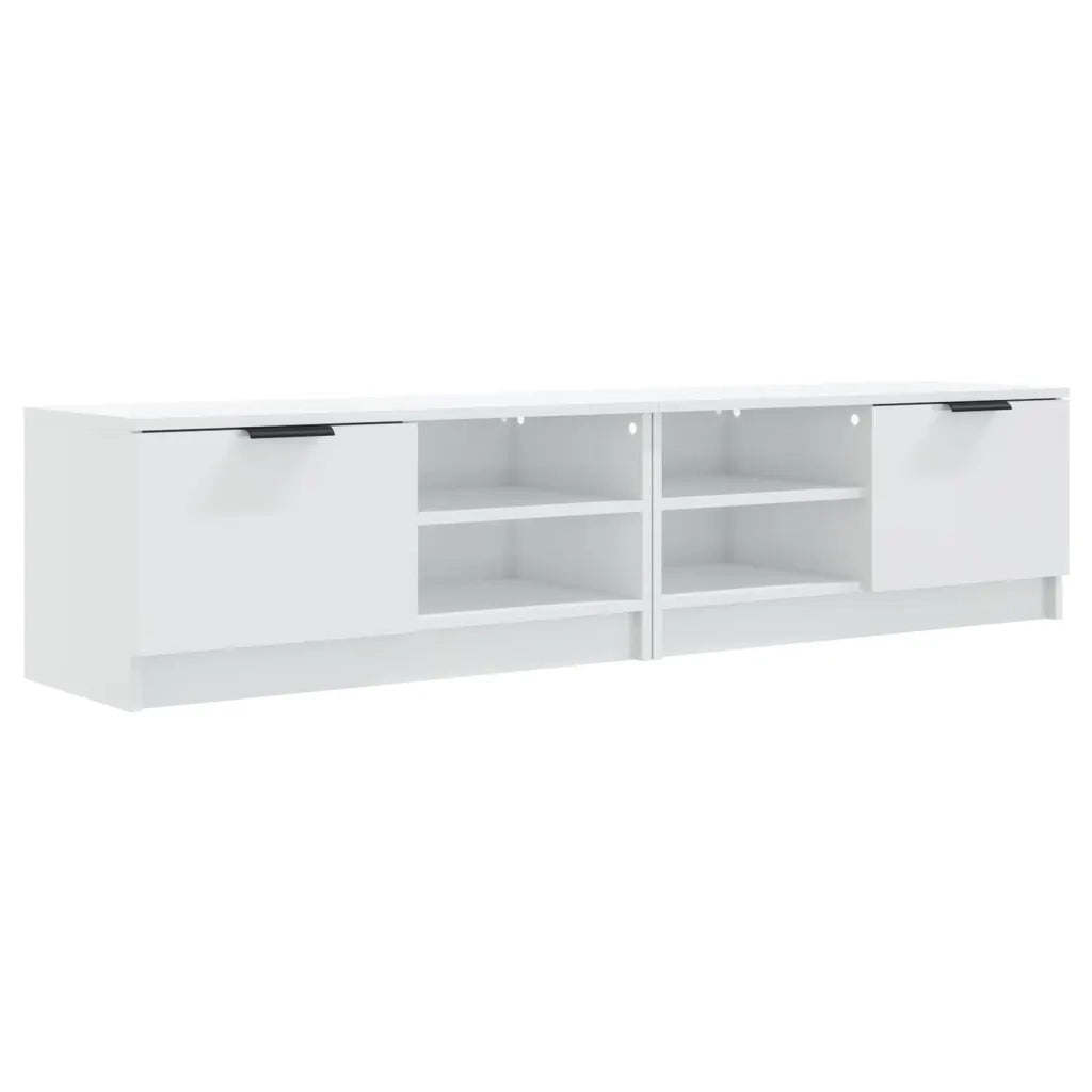Mobili Porta TV 2 pz-Set di 2 Credenza per TV Bianco Lucido 80x35x45 cm Legno Multistrato