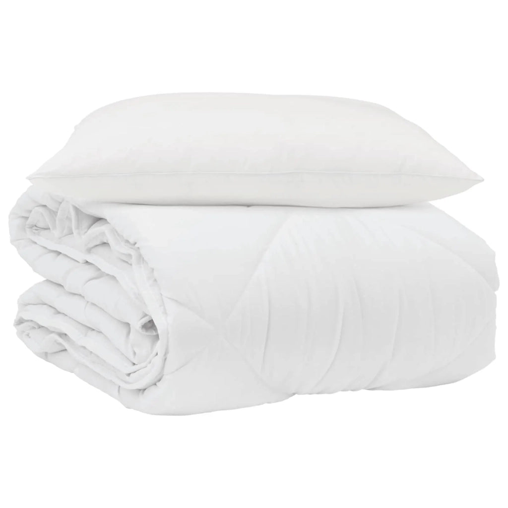 Duvet Estivo con cuscino 2 pcs Bianco Microfibra 3376386