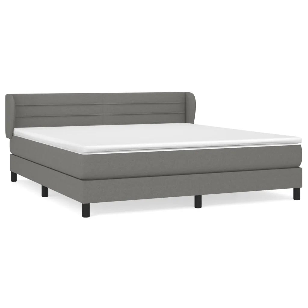 Giroletto a Molle con Materasso Grigio Scuro 180x200 cm Tessuto 3126342