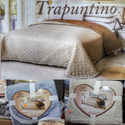Trade Shop - Trapuntino Matrimoniale 255x255cm Con Bordi Merlettati Colore E Fantasia Casuale -
