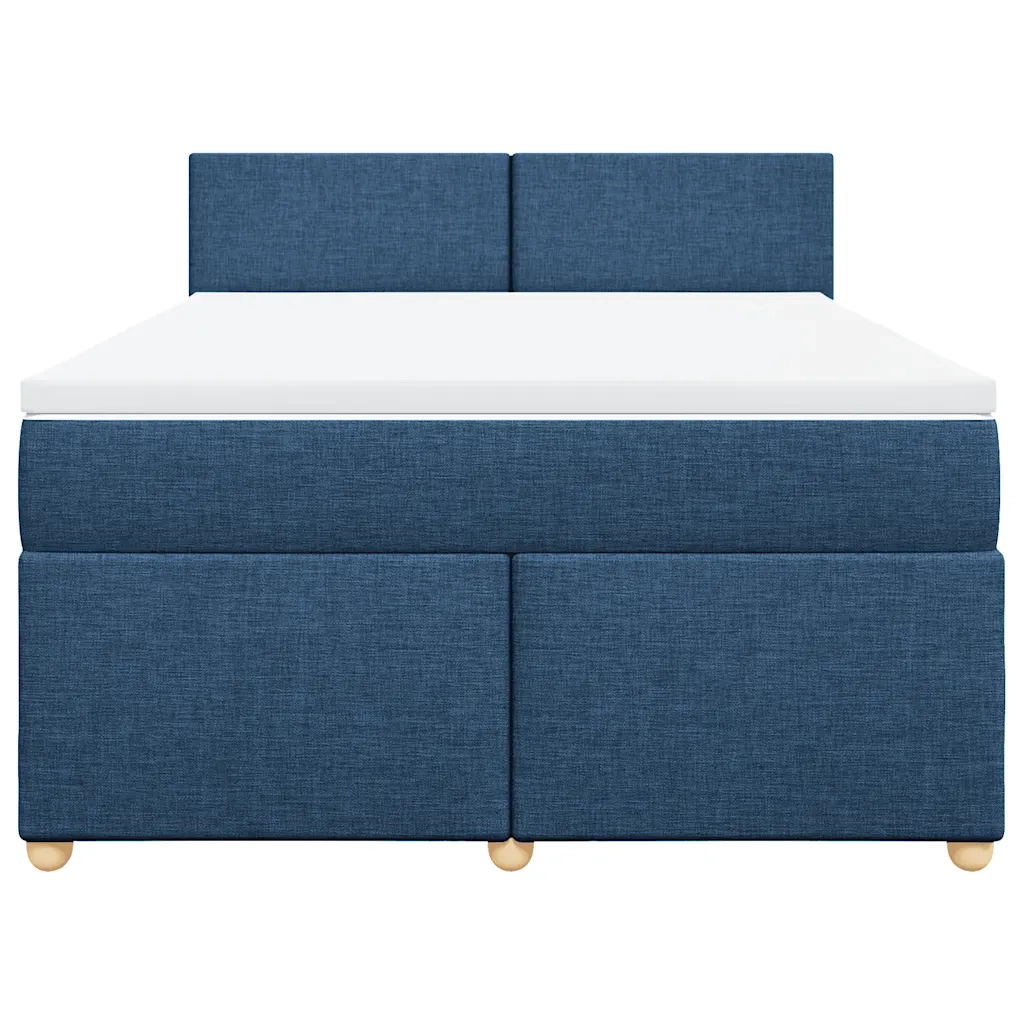 Giroletto a Molle con Materasso Blu 140x190 cm in Tessuto