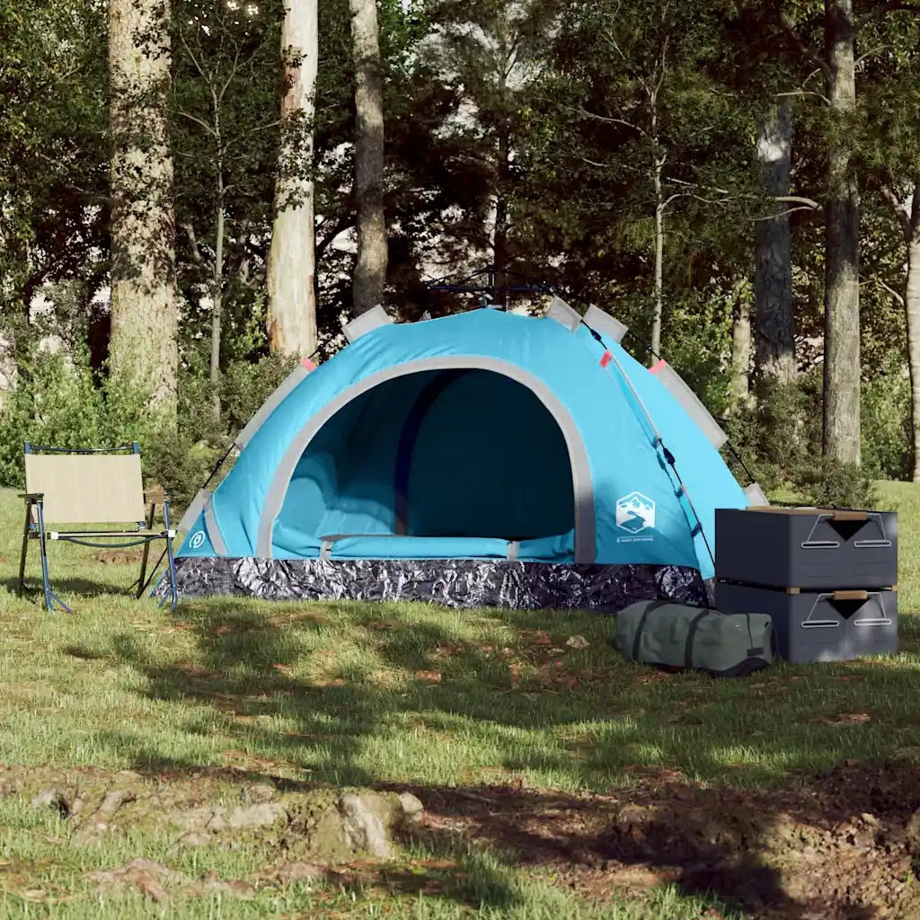 Tenda da Campeggio 2 Persone-Tenda per Escursionismo Blu a Rilascio Rapido