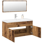 vidaXL Set Mobili da Bagno 3 pz Legno Antico in Legno Multistrato
