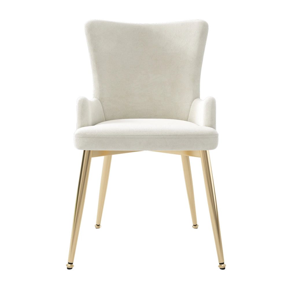 Set di 2 sedie in velluto 62.23x58.42x55.88 cm con gambe in metallo beige