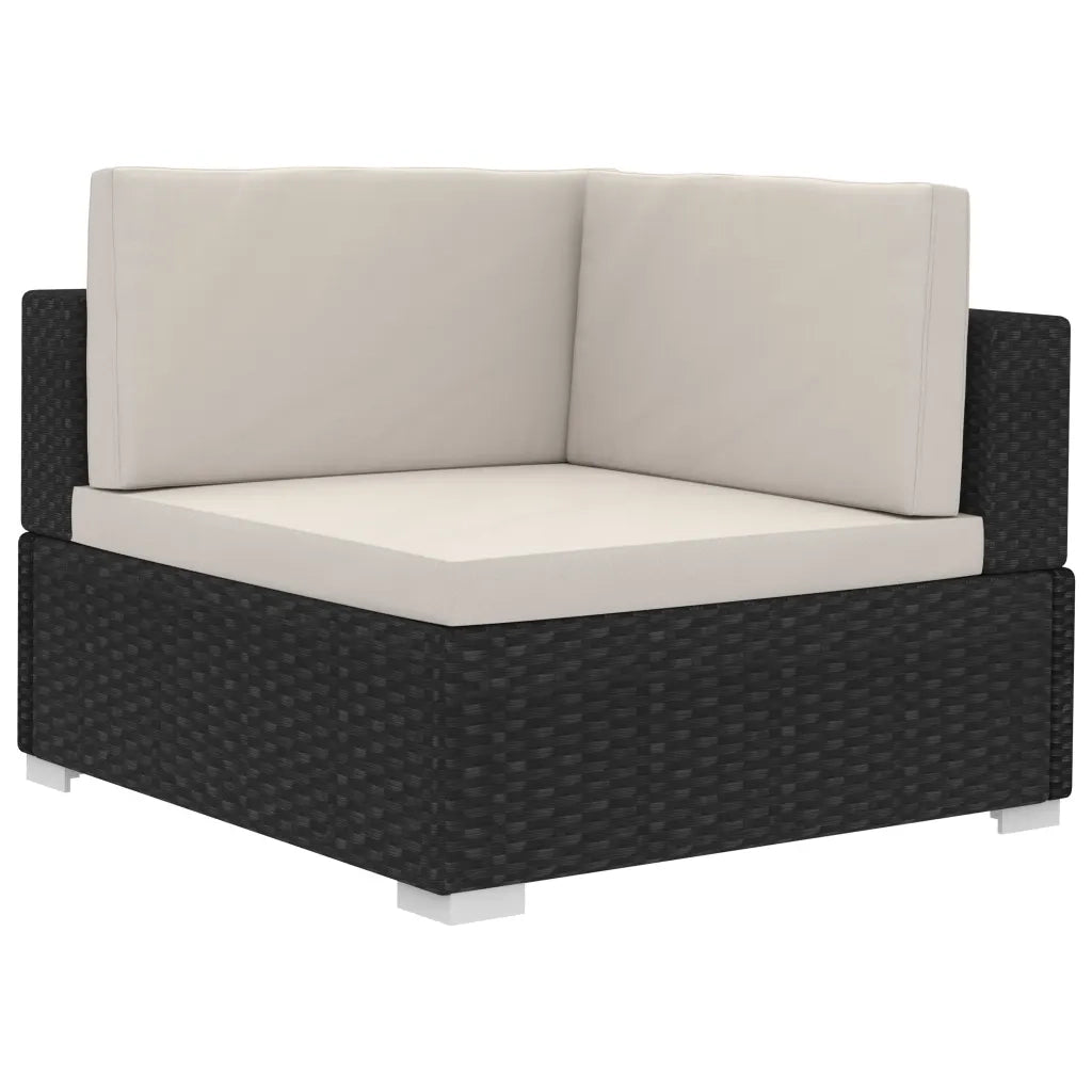 Poltrone Modulari ad Angolo con Cuscini 2 pz Polyrattan Nero CFW7772061