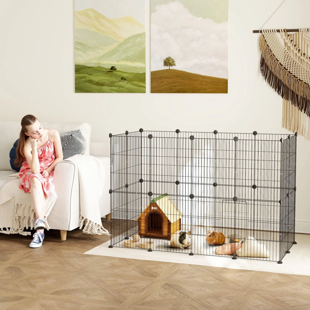 Gabbia per Animali Domestici Esterni ¨C Zephmum ¨C Acciaio Nero 0.72 m2