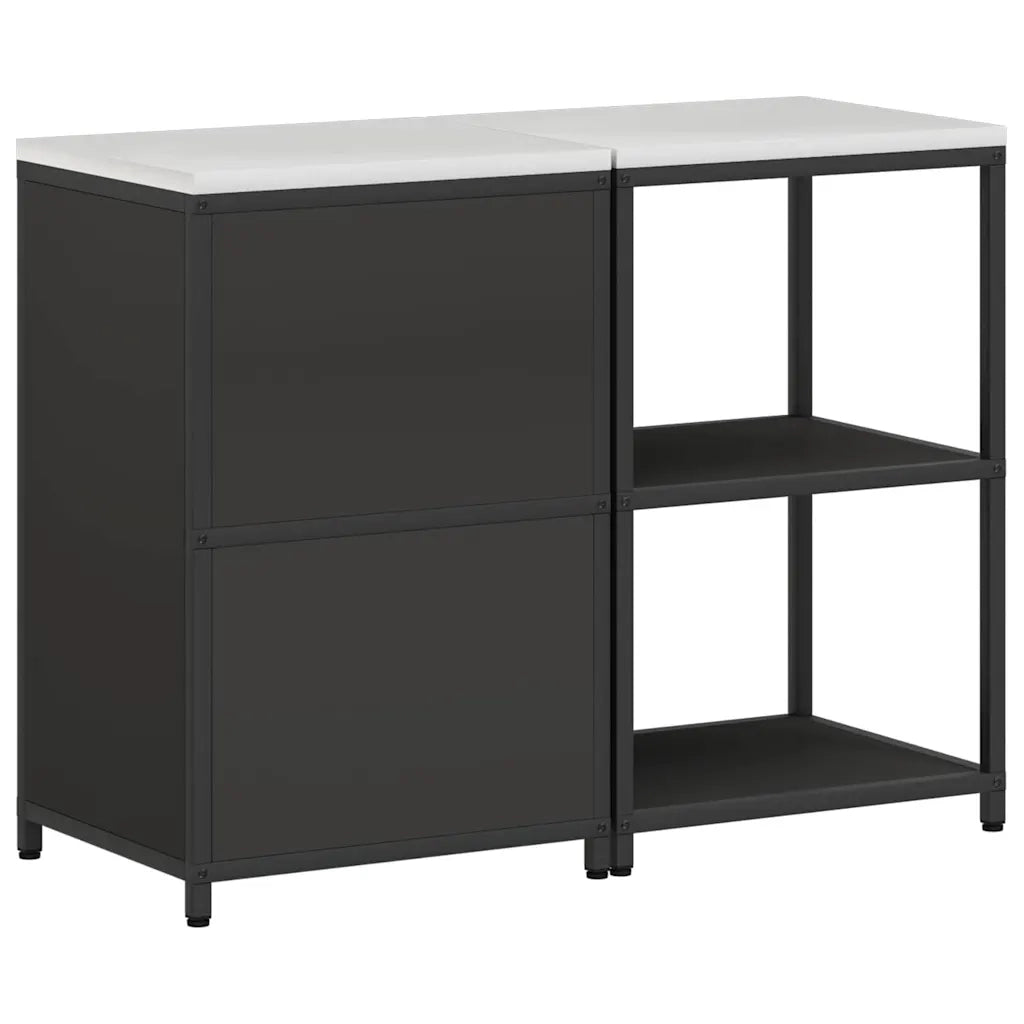 vidaXL Set di Stoccaggio per Cucina 2 pcs Nero 120 x 50 x 92 cm
