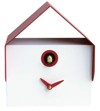Orologio a Cucù da Parete e Tavolo 19,5x23x14 cm Pirondini Italia Dotto Bianco e Rosso