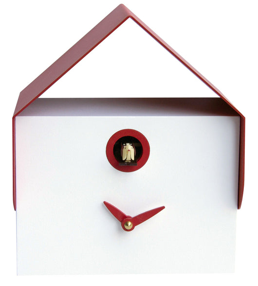 Orologio a Cucù da Parete e Tavolo 19,5x23x14 cm Pirondini Italia Dotto Bianco e Rosso