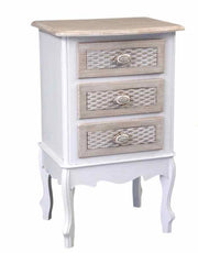CHARM CASSETTIERA A 3 CASSETTI 40 X 30 X H 70CM COLORE BIANCO E CREMA