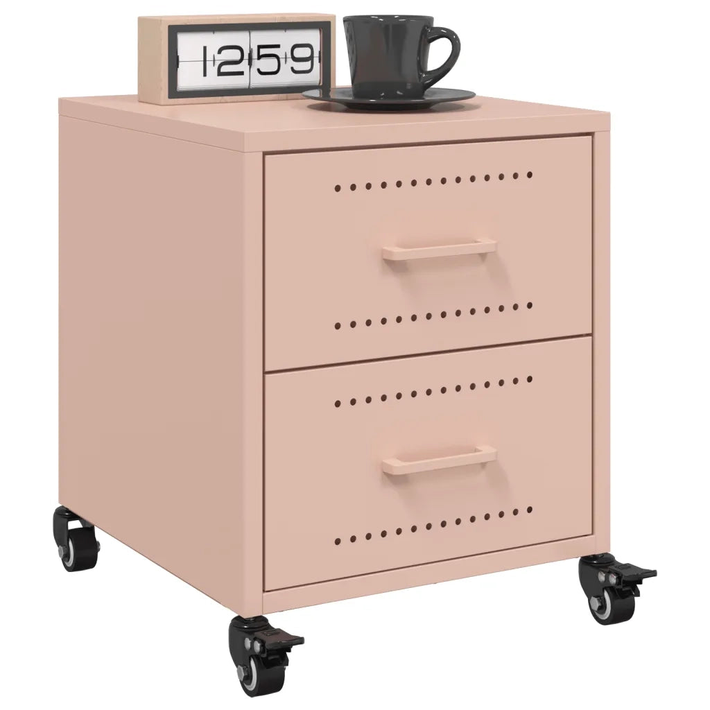 vidaXL Comodini 2 pz Rosa 36x39x43,5 cm in Acciaio