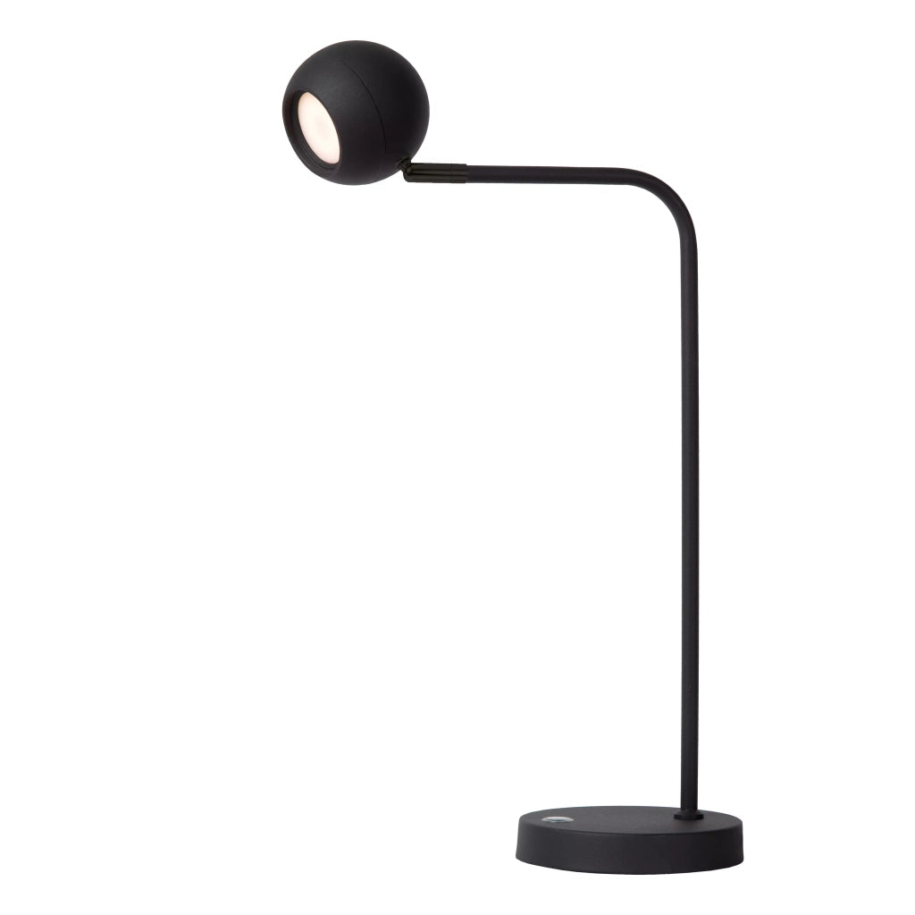 Lampada scrivania nera spot LED 3W dimmer touch Comet Lucide