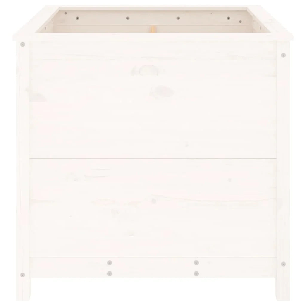 Fioriera rialzata per piante e fiori terrazza giardino 82,5 x 82,5 x 78 cm legno massello di pino bianco 02_0037949