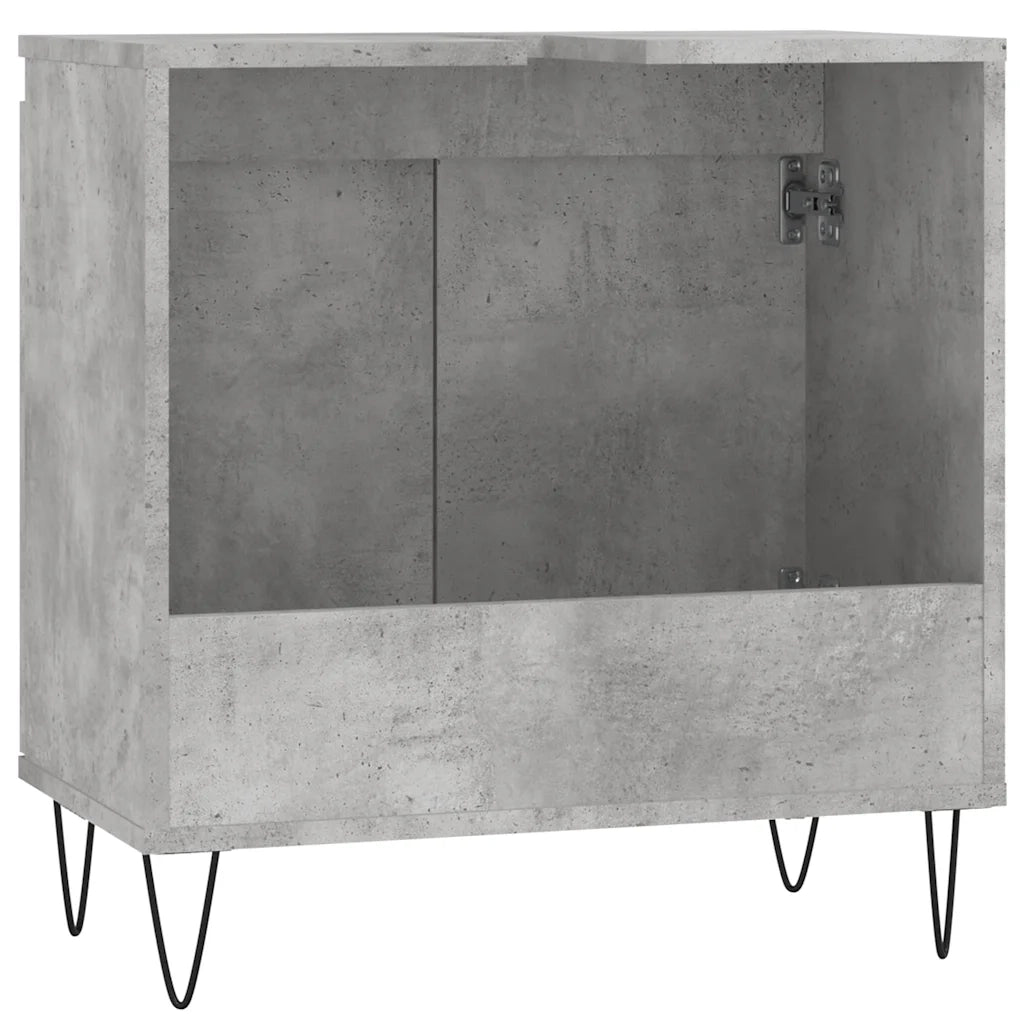 Armadietto da Bagno | Armadio da bagno Grigio Cemento 58x33x60cm Legno Multistrato