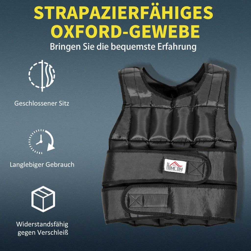 Gilet Ponderato Regolabile per Fitness ¨C Minimal ¨C 60x50 cm Nero