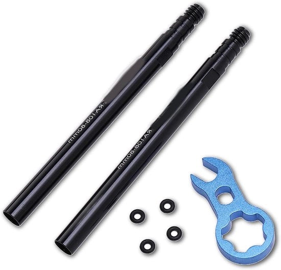 Ventilatore di allungamento per bicicletta da corsa, lega di alluminio, allungamento a cinghia flessibile (80 mm) con chiave a anello