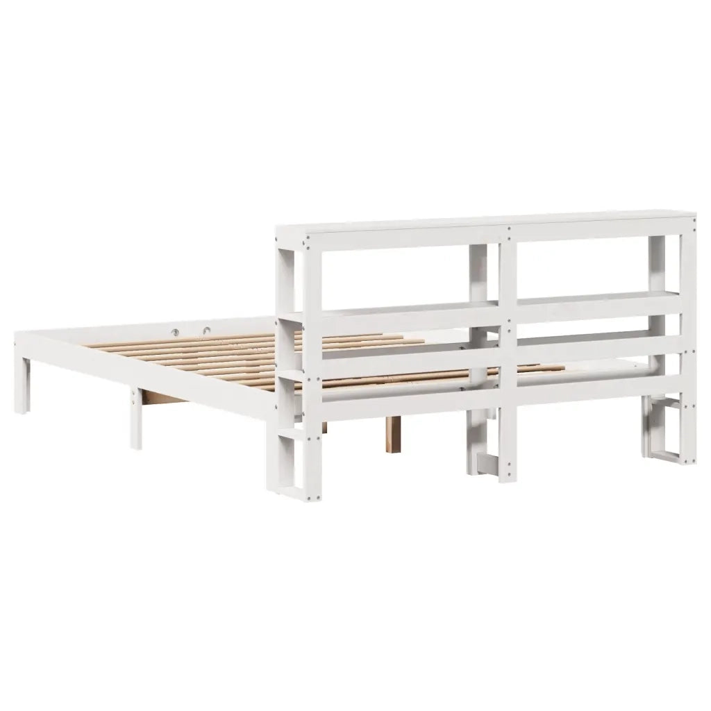 Giroletto con Testiera-Struttura Letto con testiera Bianco 120x190 cm Legno Massello di Pino 960914