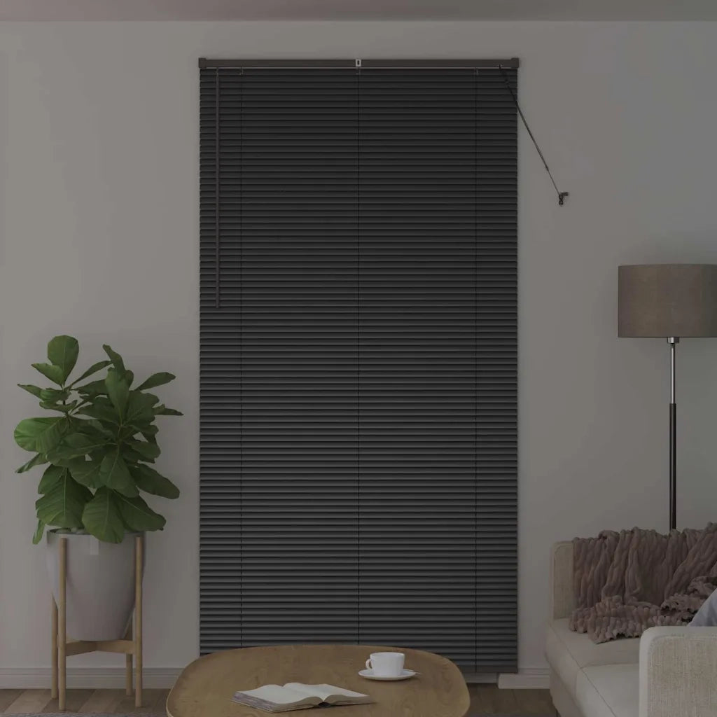 vidaXL Tenda per Finestra con tende Nero Alluminio