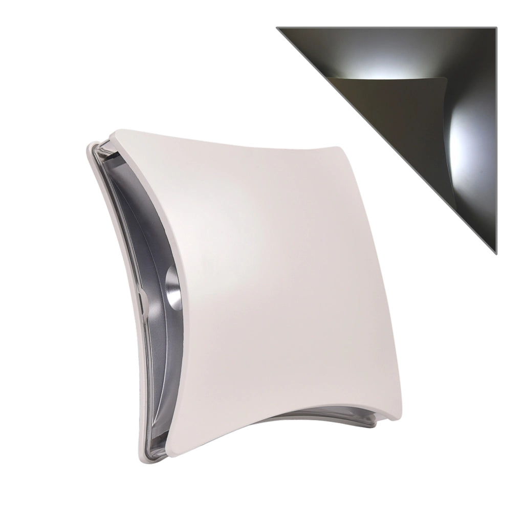 APPLIQUE LED DA ESTERNO IP65 4W BIANCA A LUCE FREDDA 6500K - DESIGN MODERNO QUADRATO STONDATO PERFETTA PER ILLUMINAZIONE INTERNA ED ESTERNA