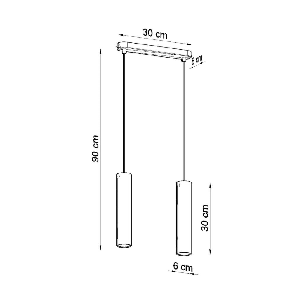 Lampada sospesa in cemento DANTEO 2, 2xGU10 Pure Lume