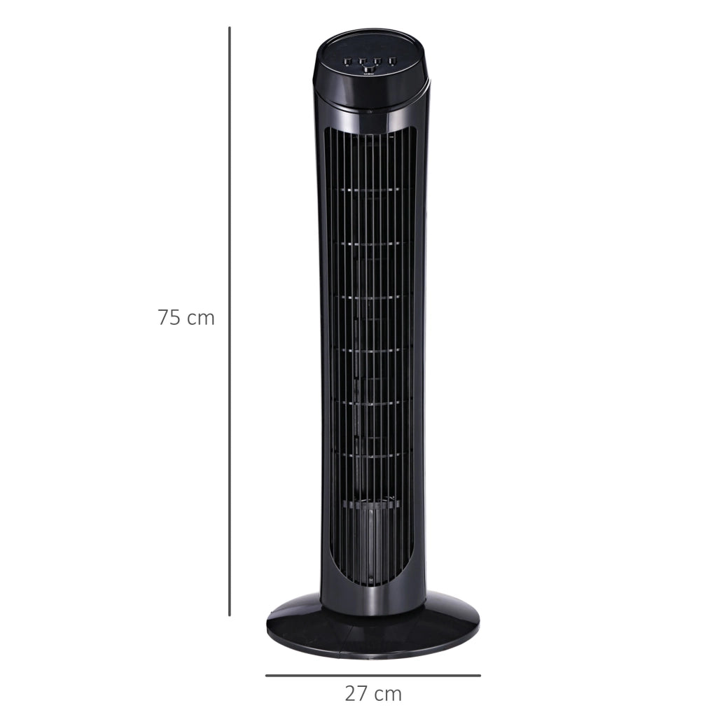 Ventilatore da pavimento ¨C zephmum ¨C Nero, ABS, ?27xH75 cm
