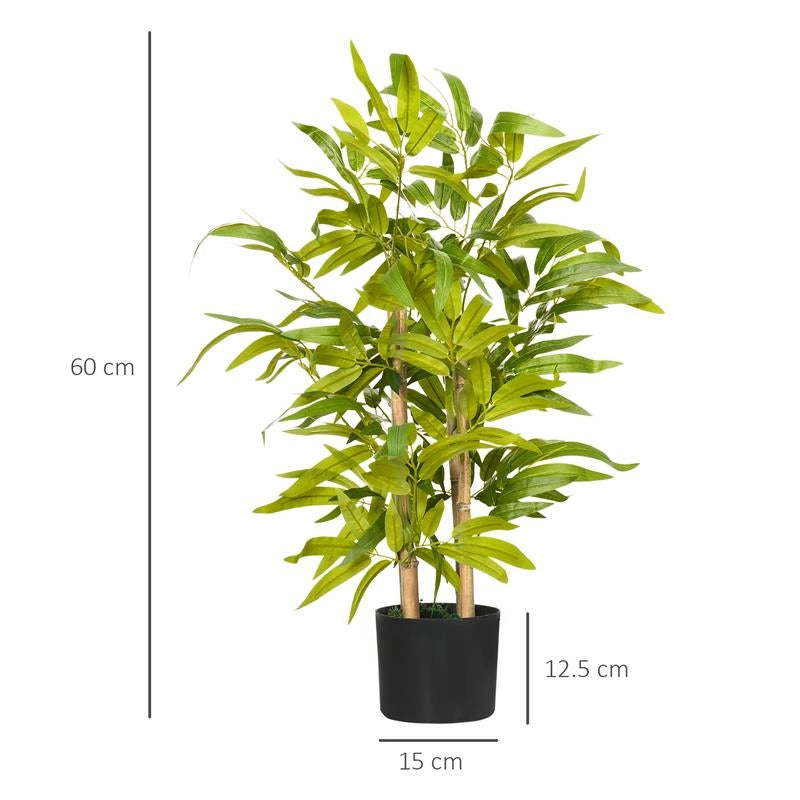 PIANTA DI BAMBU ARTIFICIALE ALTA 60 CM IN POLIESTERE E PP VERDE CON VASO IN CEMENTO Ï15X12.5 CM