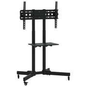 Supporto TV con rotelle per schermi da 32 a 70 pollici altezza regolabile 78 x 56 x 159 cm funzione di inclinazione stile moderno acciaio nero 02_0047639