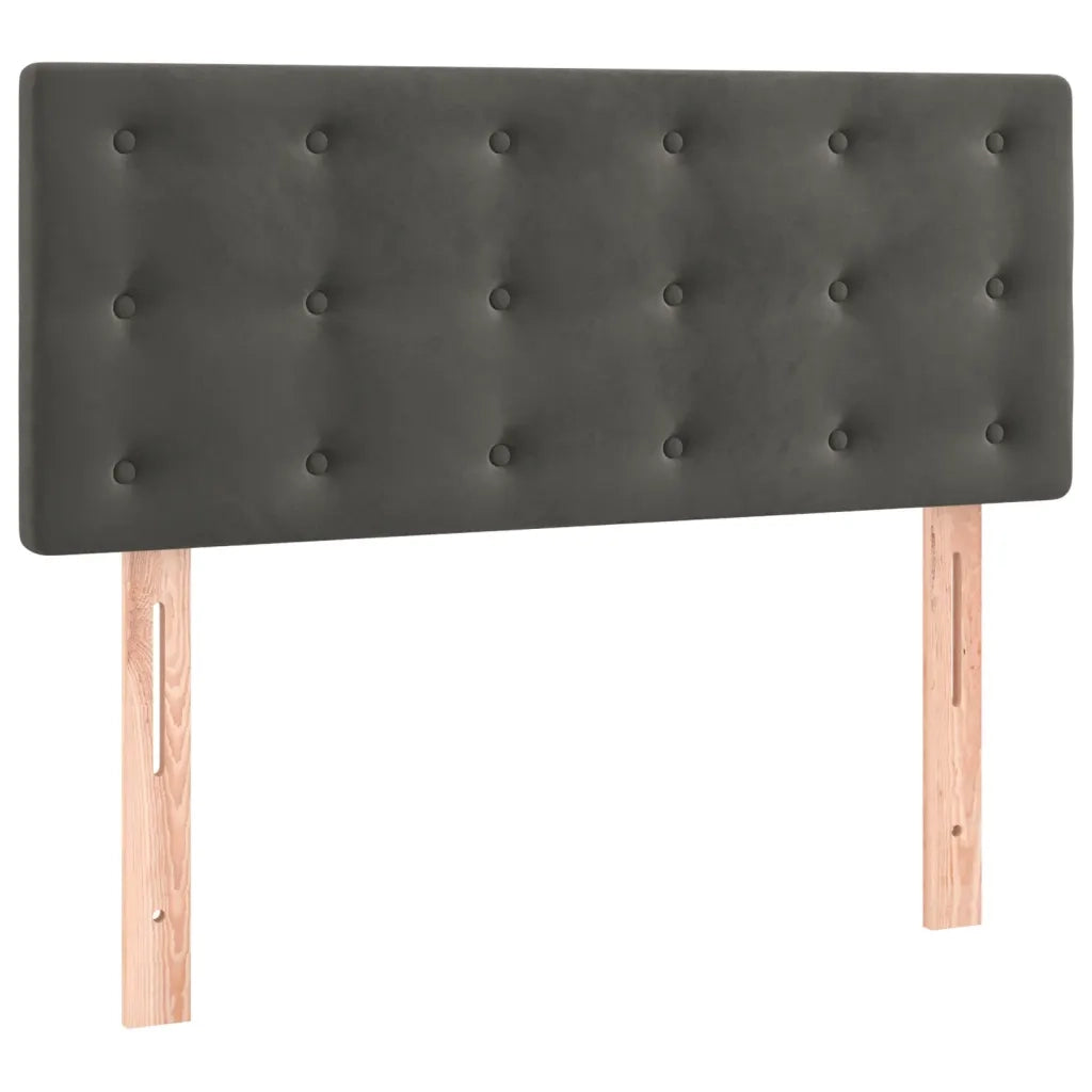 Testiera-Testata Decorativa Grigio Scuro 100x5x78/88 cm in Velluto 604960