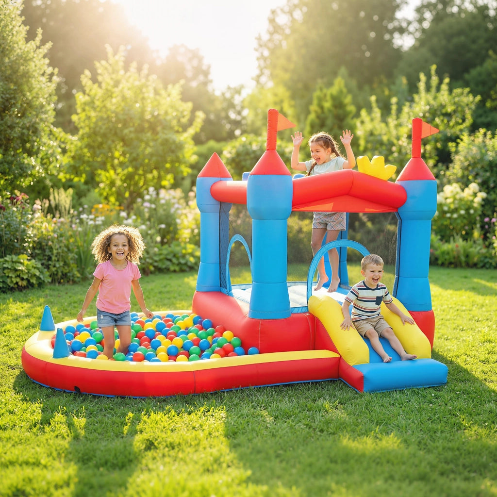 Castello gonflabile con soffiatore ¨C zephmum ¨C multicolore 300x300x200