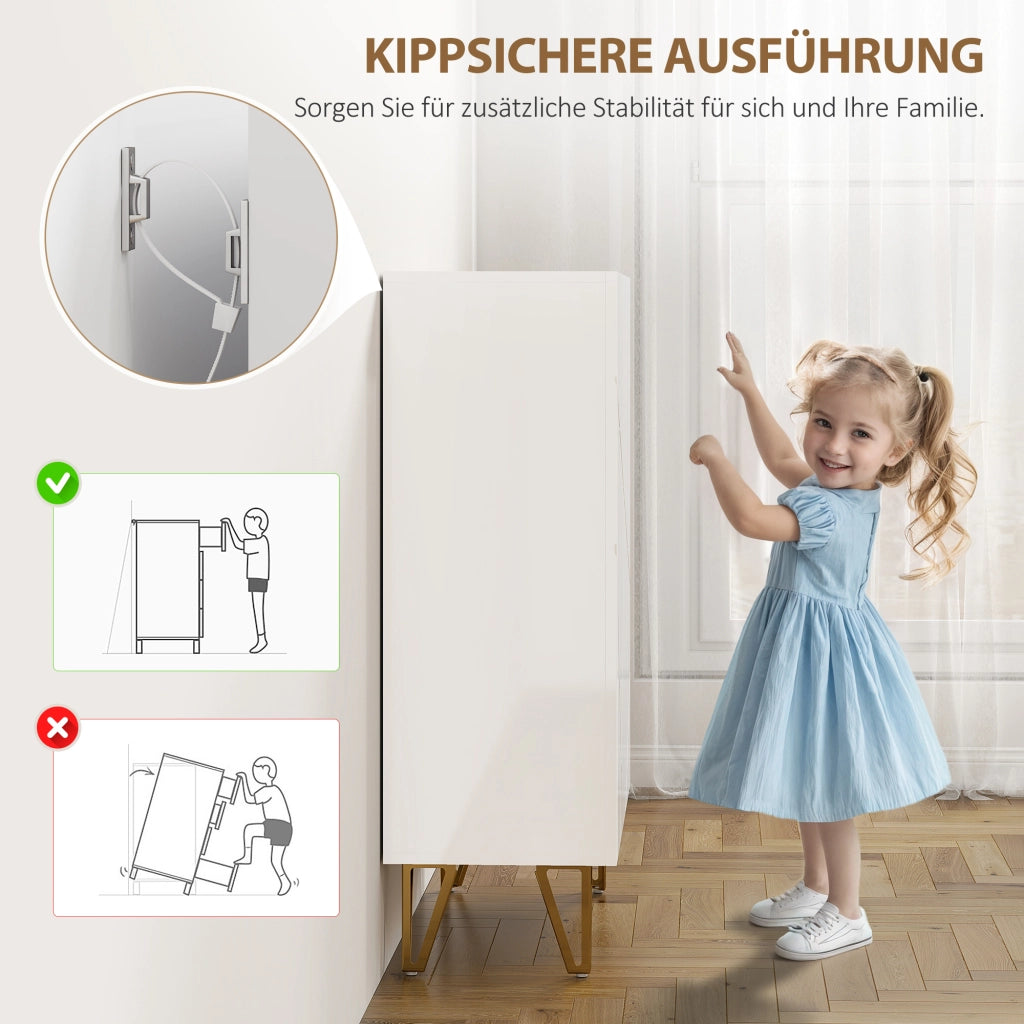 Armadio per scarpe con 2 ante ¨C zephmum ¨C Bianco 72x31.5x95 cm