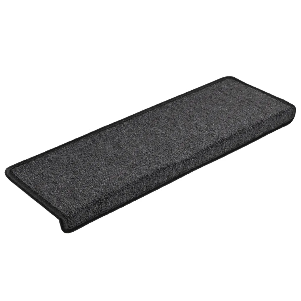 Tappetini per scale 15 pz 65x21x4 cm Antracite Bordo rettangolare 134567