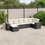 Set Divani da Giardino con Cuscini 7pz Nero Polyrattan 3264432
