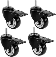 Set di 4 ruote inclinabili con freno 50mm per mobili M8×25mm - ruote inclinabili in gomma con capacità di carico 210kg