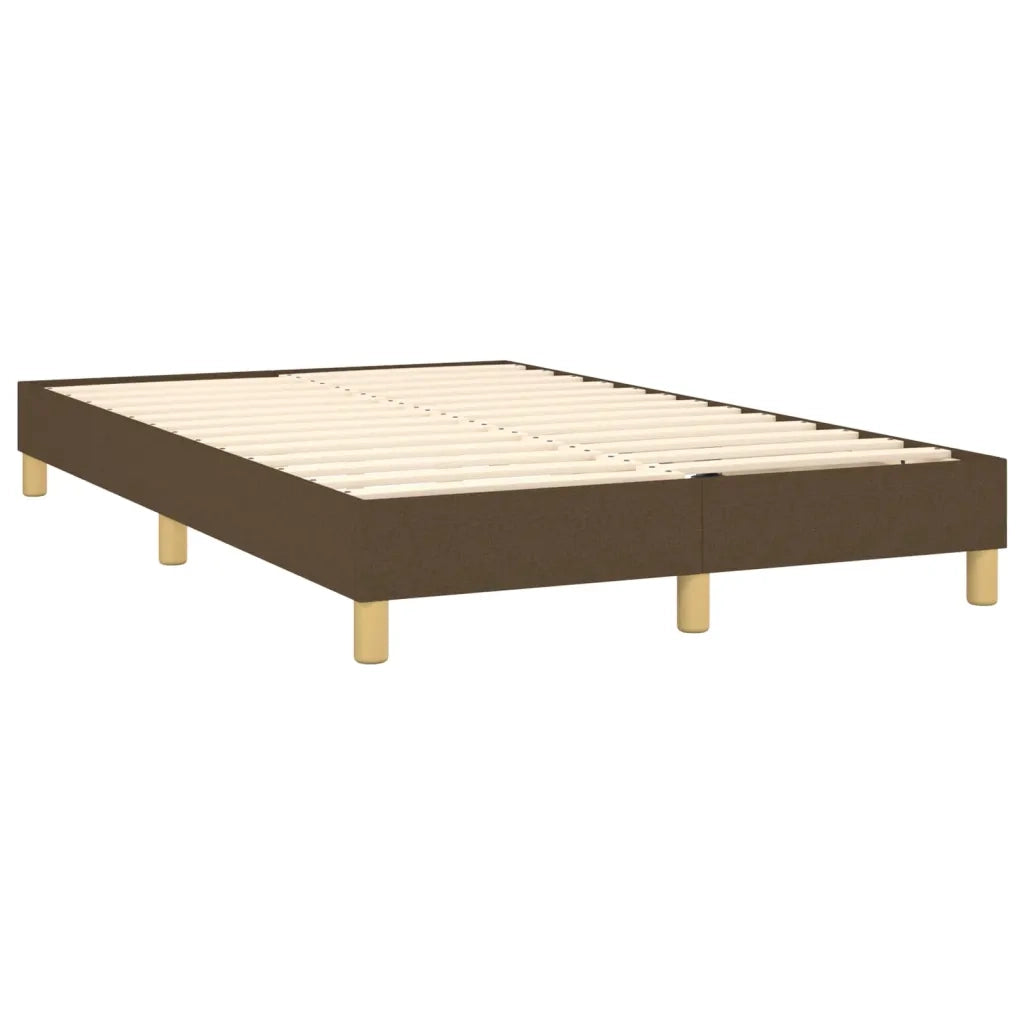 Letto a Molle Materasso e LED Marrone Scuro 120x200 cm Tessuto