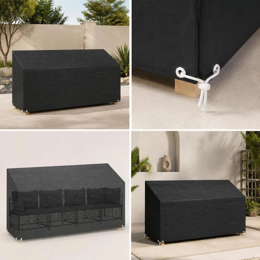 Cover For Garden Bench, 12 Eyelets, 210x70x70/88 Cm, Polyethylene