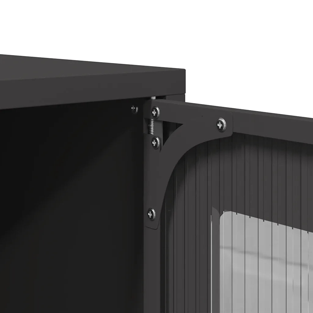 vidaXL Credenza Nera 68x39x123 cm in Acciaio