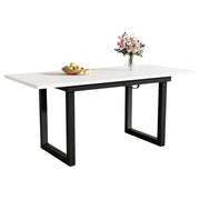 Tavolo allungabile per 6 persone con piano estensibile e base in metallo per sala da pranzo; 140×80×75 cm