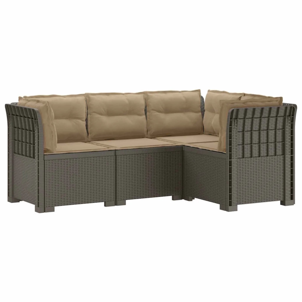 Divano da Giardino 4 Posti con Cuscini Aspetto Rattan PP 3443992