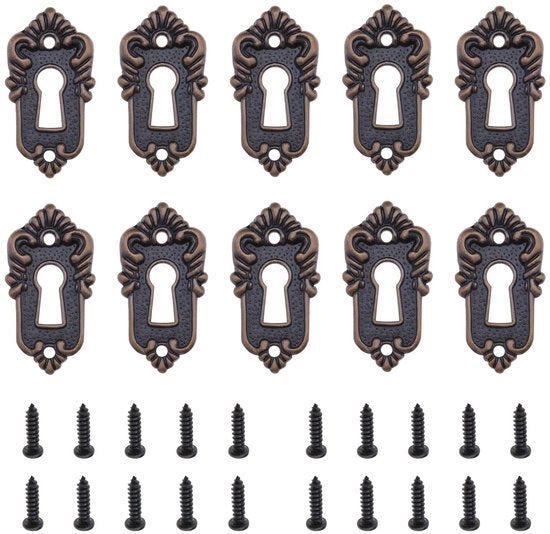 Sostegno di coperchio per serratura antica - 10 pezzi - Bronzo