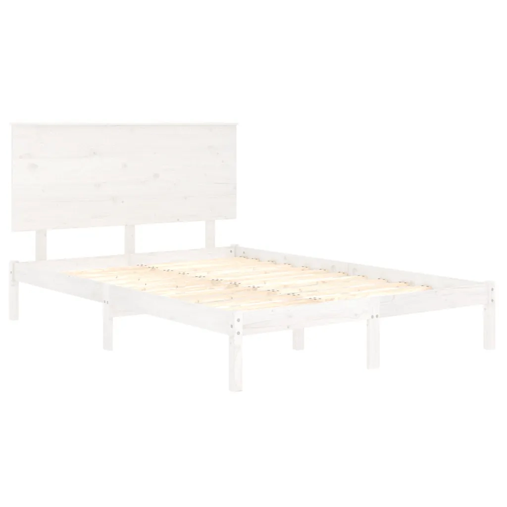 Letto senza Materasso Bianco 140x190 cm Legno Massello di Pino 3104784