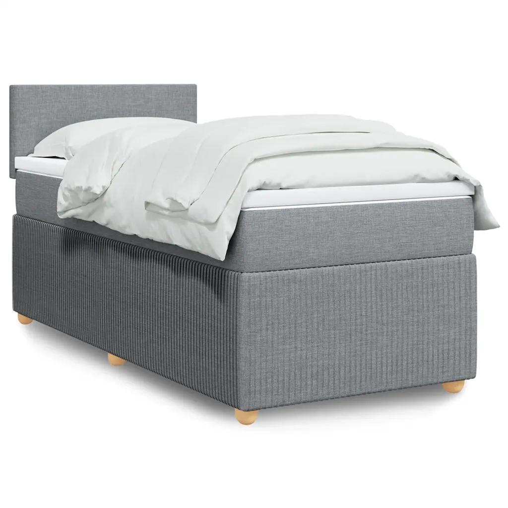 Giroletto a Molle con Materasso Grigio Chiaro 90x190 cm Tessuto 3287304